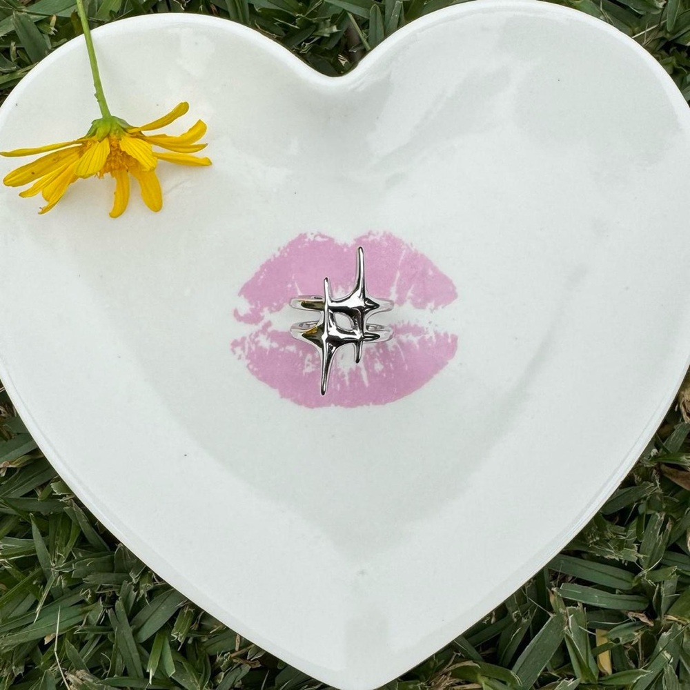 silver sparkling star ring 💫✨